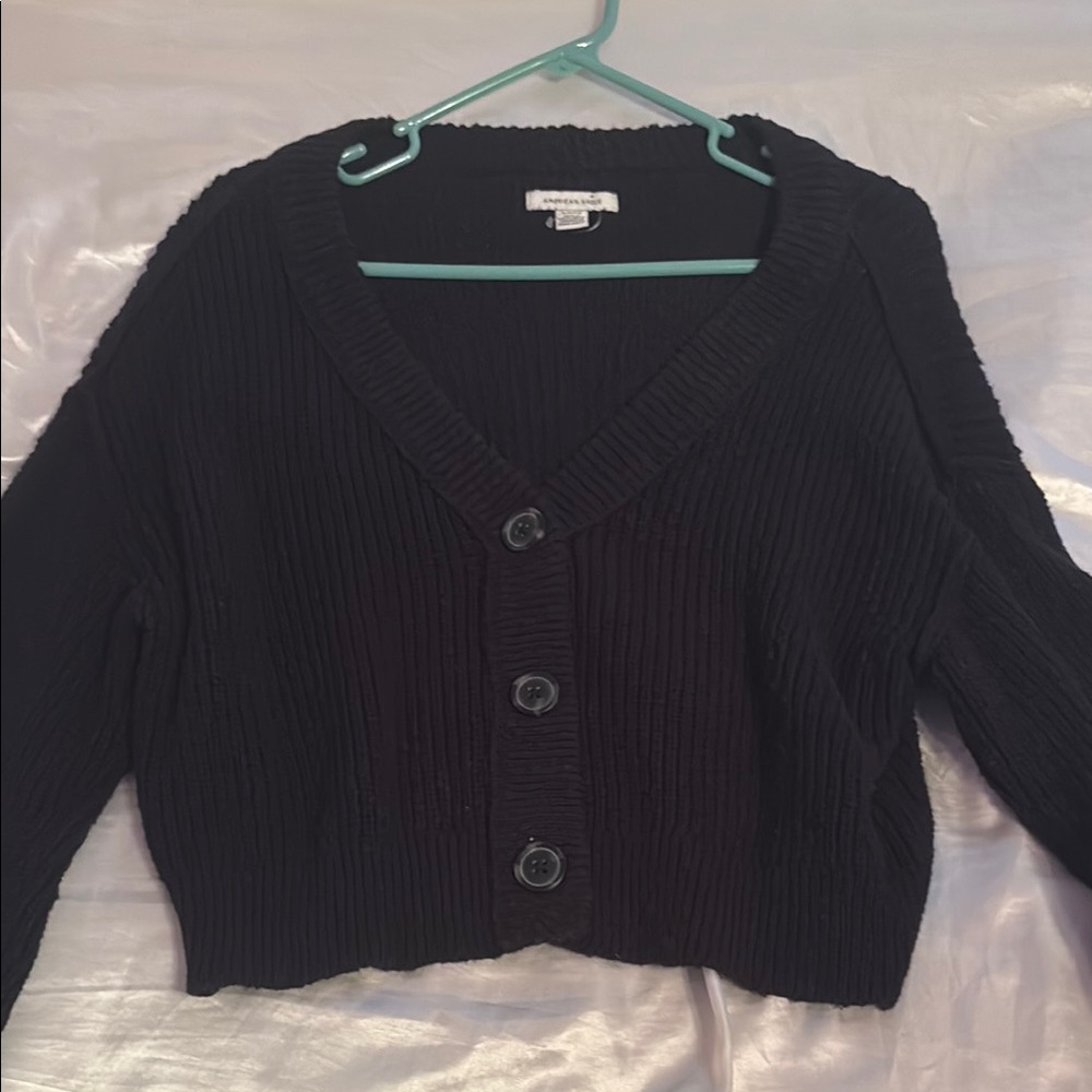Black Button-Up Women's Sweater